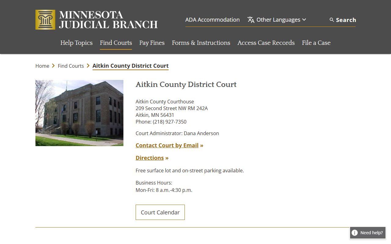 Aitkin County Sheriff District Court - Aitkin County Criminal Court Records