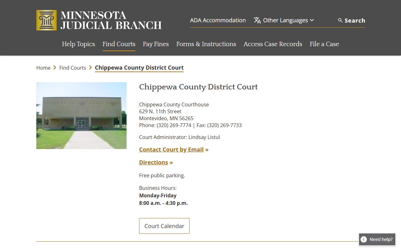 Chippewa County Sheriff District Court - Chippewa County Criminal Court Records