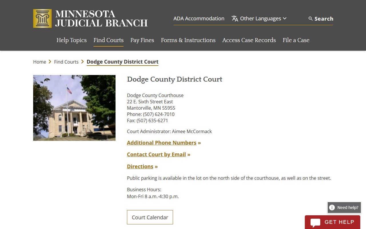 Dodge County District Court criminal court records