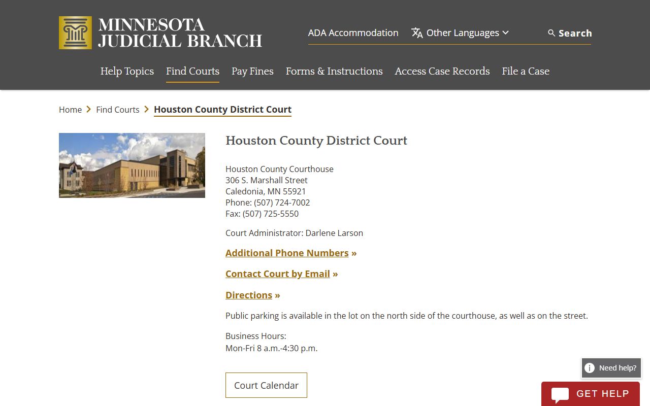 Houston County District Court criminal court records