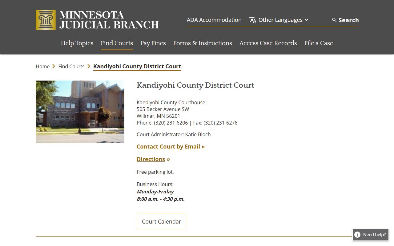 Kandiyohi County Sheriff District Court - Kandiyohi County Criminal Court Records