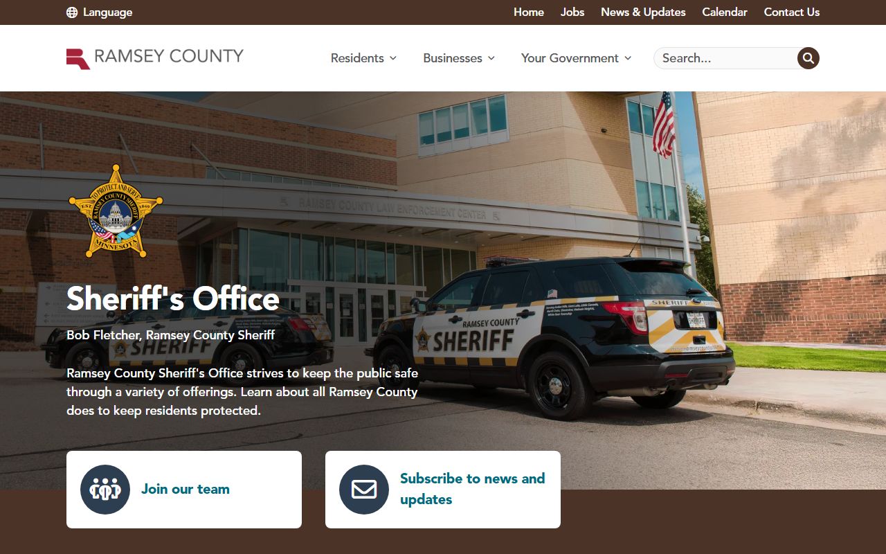 Ramsey County criminal court records Sheriff's Office page