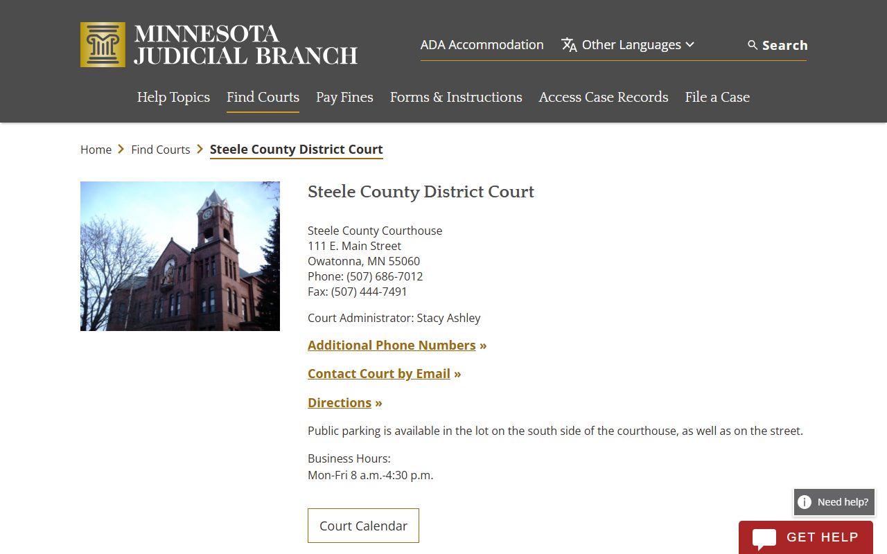 Steele County District Court criminal court records