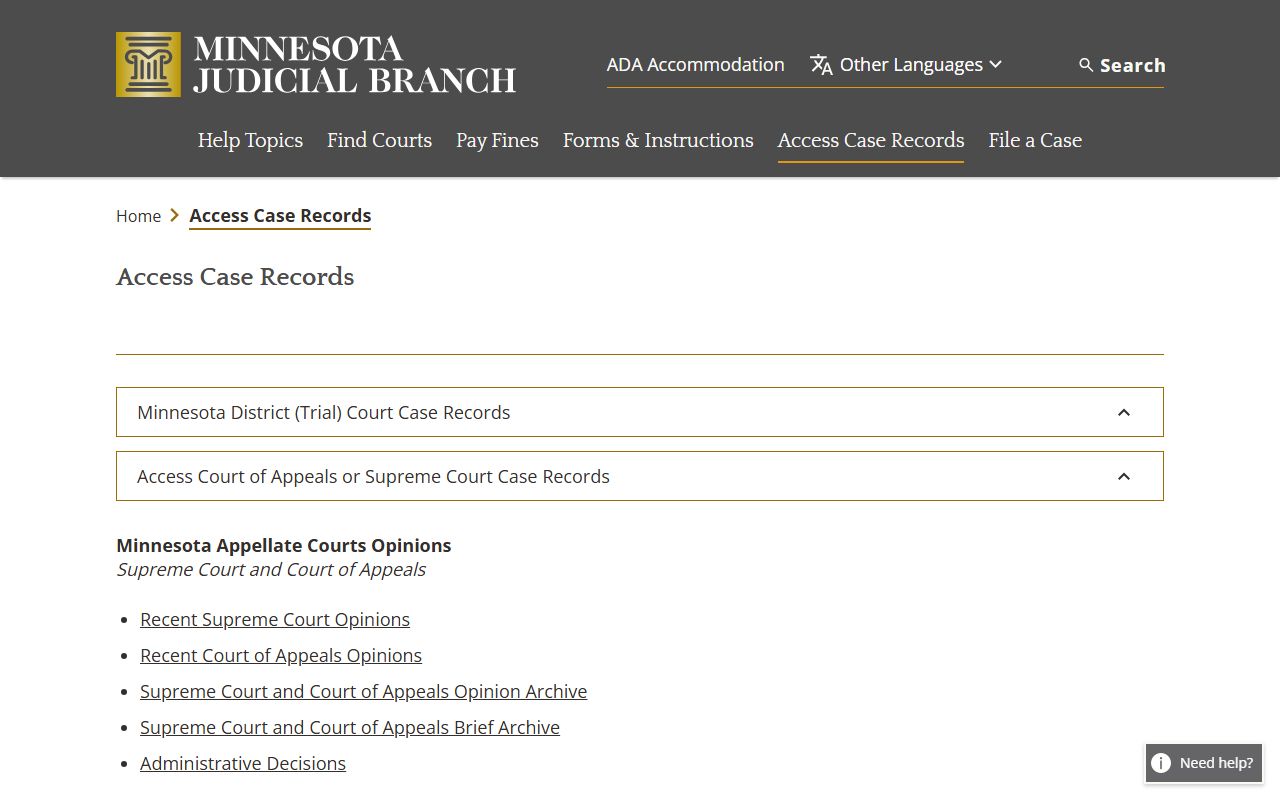 Minnesota Criminal Court Records Case Records Overview