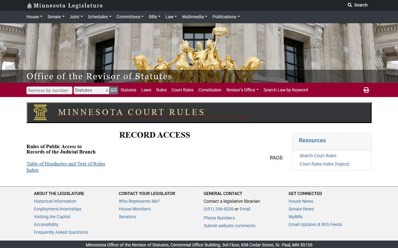 Minnesota Criminal Court Records Public Access Rules